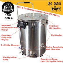 Load image into Gallery viewer, Gen 4 BrewZilla | All Grain Brewing System | Integrated Pump | Includes Wort Chiller | Wifi | Bluetooth| Rapt | 100L | 26.4G | 220V