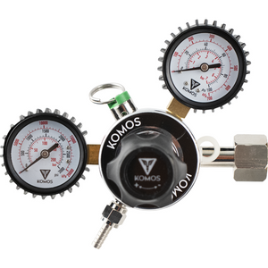 KOMOS® Premium Dual Gauge CO2 Regulator | Industrial-grade | 0–60 PSI operating range | 1/4" flare