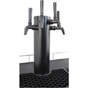 KOMOS® Double-Wide Kegerator with Nuka Tap Matte Black Stainless Faucets