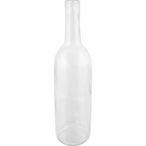 750 mL Clear Bordeaux Wine Bottles, Flat Bottom - Case of 12 B397 Brewmaster 