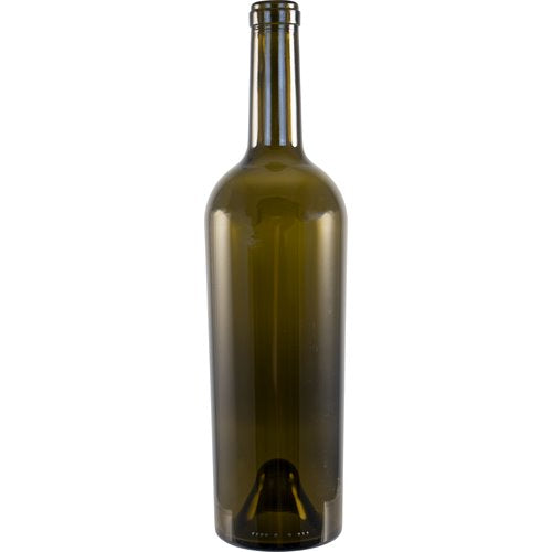 750 mL Antique Green Tapered Bordeaux Wine Bottles - Case of 12 Brewmaster 